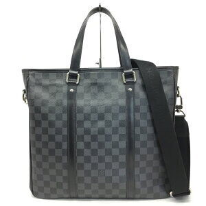 Louis Vuitton Tadao Shoulder Bag Handbag Damier Graphite Black